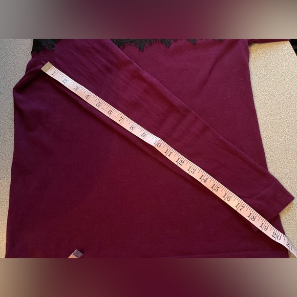 Black Lace & Plum Thin Knit Sweater/Top - Picture 9 of 9